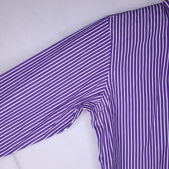 Ralph Lauren Shirt Womens 4 Striped Purple, White Pony Slim Fit - Picture 3 of 10
